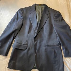Oscar de La Renta Navy Blue Wool Suit Jacket 43R